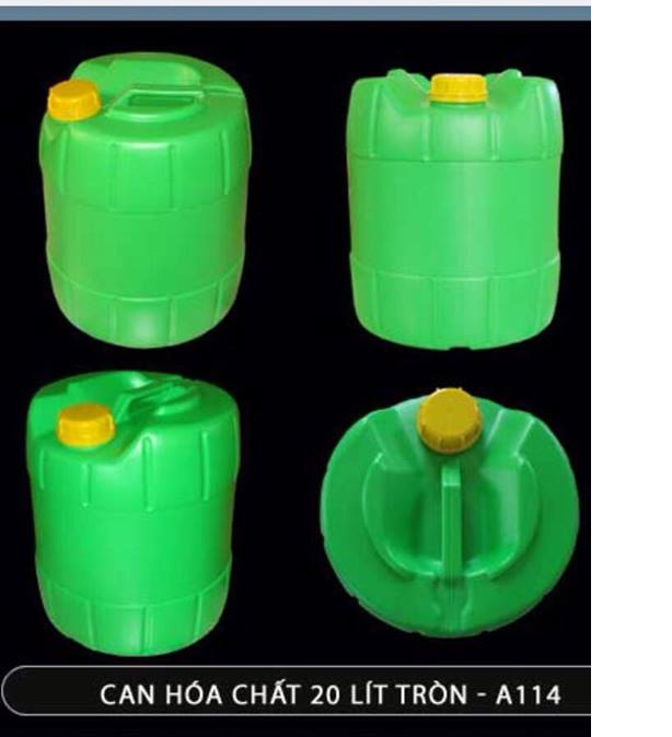 Can hóa chất 20 lít tròn màu xanh lá – mã A114