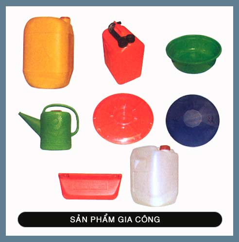 Nhóm sản phẩm nhựa gia công: can, chai, bồn nhựa