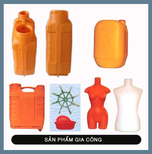 Sản phẩm nhựa gia công màu cam và các chi tiết khuôn